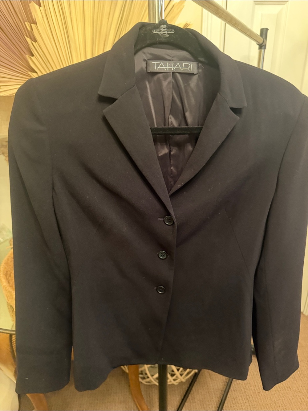 Tahari Black Women's Tailored Blazer with Three-Button Front
